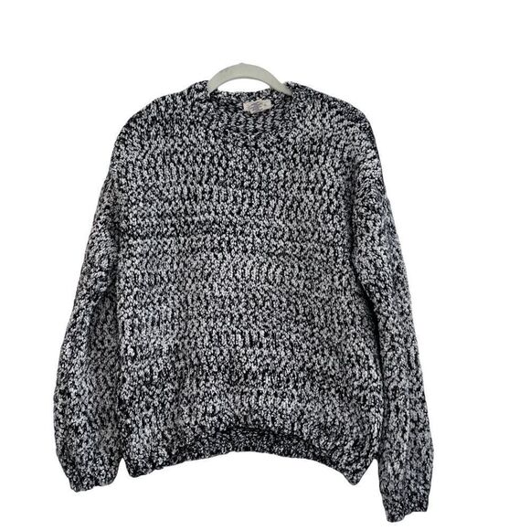 Yes Lola Black & White Chenille/Eyelash Sweater S - Picture 1 of 6